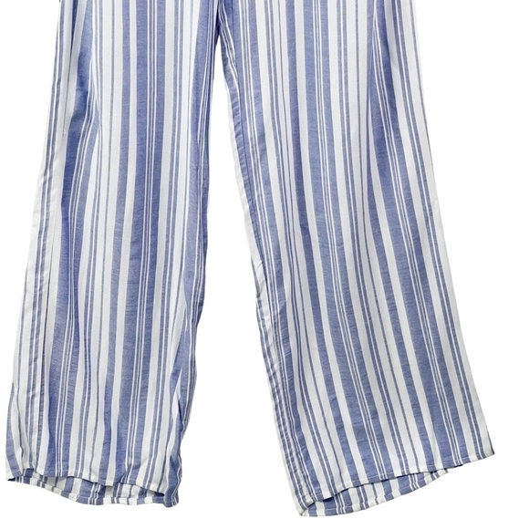 New-shop17 Purple White Vertical Striped, Tie back, Lined, Wide Leg Jump Suit SM - Picture 6 of 15